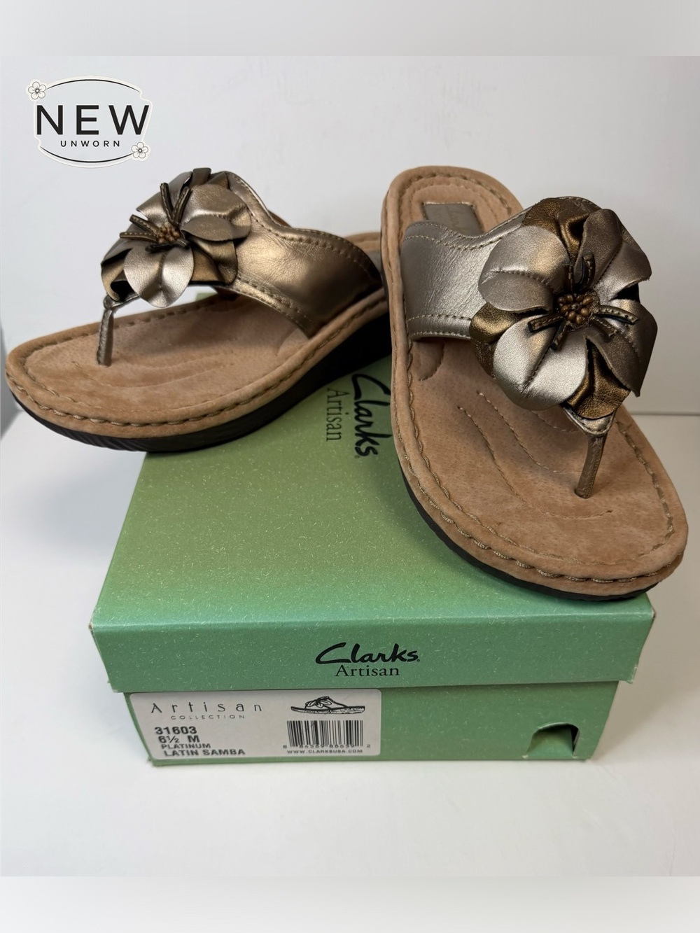NEW Clarks Latin Samba Platinum Size 6.5M IN original Box